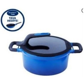 Resim Berghoff Gem Stay Cool Derin Tencere Mavi 24 Cm Tava Hediyeli 