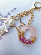 Resim Lavanta design Epoksi harf anahtarlık ev hediyesi araba hediyesi o harfi pudra fuşya 