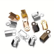Resim 200-Adet Mücevher Yapımı için Demir Kilitler - DIY Boncuk Teminatı, Katlanabilir Crimp Boncuk Bağlayıcılar, Kordon Son Kapağı, İlkbahar Halka Kilitler için DIY Mücevher Zanaatları 