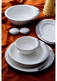 Resim Acar Sherry Silver 6 Kişilik 29 Parça Yemek Takımı Beyaz 