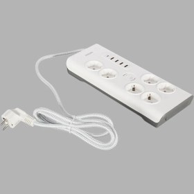 Resim Philips SPN7060WA Akım Korumalı Priz 6'lı 900J 2m 4 USB 20W 1 Type-C 15W, Standart 