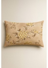 Resim Mirna Kahve Desenli 2 Li Yastık Kılıfı Pamuklu Kumaş Fermuarlı Kahve 