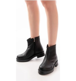 Resim 02-3033 Siyah Fermuarlı Günlük Kadın Bot Acı Kahverengi 