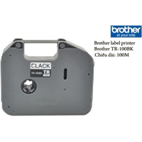 Resim Brother P-TOUCH TR-100BK ETIKET 100 MT SİYAH RİBON 