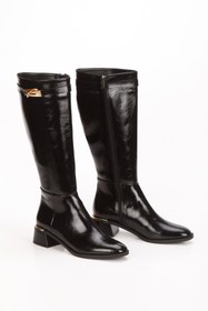 Resim Akçetin Moda Kadın Aksesuar Detaylı Şık Parlak Binici Çizmesi 