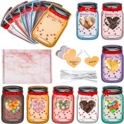 Resim Sevgililer Günü Şişe Şekli Tebrik Kartı For 48pcs /set 