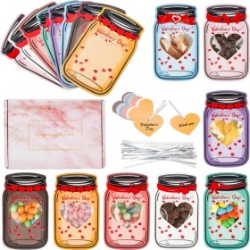 Resim Sevgililer Günü Şişe Şekli Tebrik Kartı For 48pcs /set 