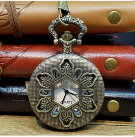 Resim Larimar Çiçek Tasarımlı Köstekli Cep Saati - 9032966528923lmr 