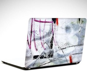 Resim Soyut Mor Kırmızı Çizgiler Laptop Sticker 15.6 inch (38X27CM) 