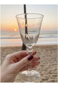 Resim Paşabahçe El Yapımı Sarmaşık Dekorlu Kadeh 6 Lı Premium Cam Set Şeffaf 