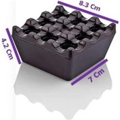 Resim Kırılmaz Sert Plastik Küllük - Kare Izgaralı Kül Tablası 