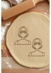 Resim Anime Kurabiye Kalıbı, Hamur Şekillendirici, Bisküvi Kalıbı, Kolay Kesim Ucu Beyaz 