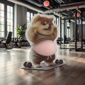 Resim 1/2/5 adet Sevimli Köpek Fitness Etiketleri - 3D Kendinden Yapışkanlı Dizaynlı Dumbbell & Büyük Karın Tasarımı, Mat Bitişli Hayvan Baskısı, Scrapbooking, Günlükler, Planlayıcılar için - Işık Kahverengi, Düzensiz Şekil, Tek Kullanımlık Dekoratif Etik 