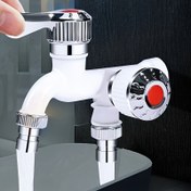Resim Çift Çıkışlı Musluk, Bahçe Plastik Su Borusu Bağlantısı, Çamaşır Makinesi Musluğu, Mutfak ve Banyo Aksesuarları 