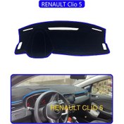Resim Renault Clio 5torpido Koruma Halısı Mavi Kenar 