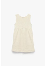 Resim Koton Kız Bebek Nakış Detaylı Kolsuz Bisiklet Yaka Jile Elbise Bej 