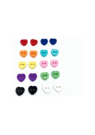 Resim Özene Bezene 20 Adet Kalp Amigurumi Düğmesi 