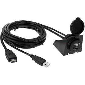 Resim Usb 2.0 Ve Hdmı Type-a Erkek-dişi Uzatma Kablosu, Uzunluk: 2m 