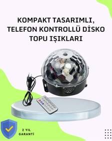 Resim cenk x store Ev ve Parti İçin Masaüstü Bluetooth Disko Topu Işık Gösterisi 