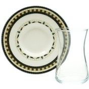 Resim Tulu Heybeli 6 Kişilik 12 Parça Çay Seti 160 ml 