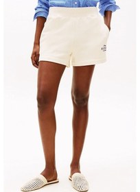 Resim Tommy Hilfiger Kadın Th Regular Hilfiger Sweat Şort - Krem Calico 