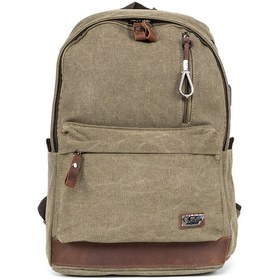 Resim Çok Gözlü Tasarım, Yağmur Geçirmez Koruma: Kanvas Kumaş Sırt Çantası" Haki-1365 Haki 