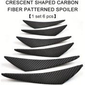 Resim Topshop1 4/6 Parça Universal Araç Ön Kanat Arka Spoiler Karbon Fiber Çarpışma Koruma Eki 