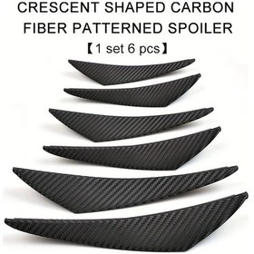 Resim Topshop1 4/6 Parça Universal Araç Ön Kanat Arka Spoiler Karbon Fiber Çarpışma Koruma Eki 