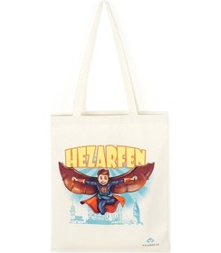 Resim Çocuk Hezârfen Motif Ham Bez Çanta 