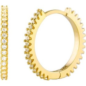 Resim Taşlı Sarı Halka Gümüş Kadın Küpe N11.91298 