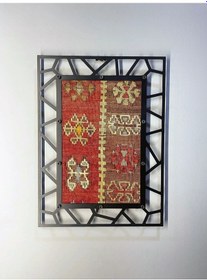 Resim Modern Çerçeveli 60 Yıllık Antika Malatya Kilim Tablo 