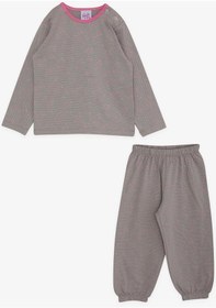 Resim Breeze Kız Bebek Pijama Takımı Güllü Puantiye Desenli 9 Ay-3 Yaş, Vizon-vizon Vizon 