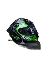 Resim Smk Typhoon Reptile Kapalı Kask 001 Gri - Siyah - Yeşil 
