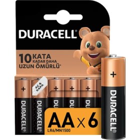 Resim Duracell 6'Lı AA Kalem Pil 