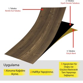 Resim Tink Kendinden Yapışkanlı Antik Desenli Pvc Parke 25 x 80 cm / 5 Adet / 1 M² 