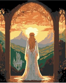 Resim wombhobby lady galadriel yüzüklerin efendisi Sayılarla Boyama Seti 80X100 Cm Çerçevesiz RULO ( Kasnaksız ) 