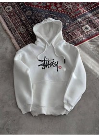 Resim Nnstartshopping Üç İplik Kapşonlu Baskılı Sweatshirt - Beyaz Beyaz 
