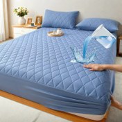 Resim 1 Adet Yüksek Kaliteli ve Derin Cephe (30-34cm) Yatak Koruyucu, Makinede Yıkanabilir, Sıvı Geçirmez ve Nem Önleyici - Queen/King Yataklar İçin Uygun, Dayanıklı Kumaş, Hipoalerjenik Örtü, Alerji Koruma, Geometrik Desenli, Ses Dalgası Teknolojili Kabartma, Otel Malzemeleri 