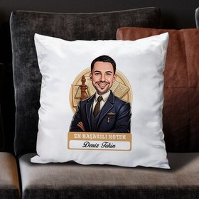 Resim Karikatürlü En Başarılı Erkek Noter Yastık 
