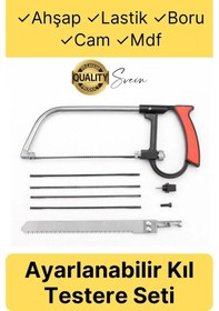 Resim Çok Amaçlı Ev Tipi Güçlü 4 Yedek Bıçak Ayarlanabilir Ahşap Lastik Boru Kesim Kıl Testere Kesme Seti 