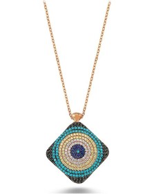 Resim Zirkon Taşlı Nazar Boncuğu Kolye (498587555) 