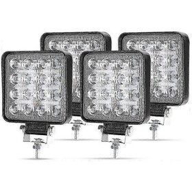 Resim 4'lü Paket 48w Led Çalışma Işığı 12v/24v Ip67 Su Geçirmez Spot Projektör Araba Kamyon Suv Tekne İçin 