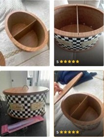 Resim Morponi Ahşap Bölmeli Patates Soğanlık Büyük Boy Patates Soğan Kovası Lüks Sebzelik Sepeti Ahşap - Beyaz 