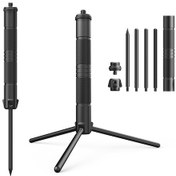 Resim Hangfox Alüminyum Kamping Işık Ve Kamera Tripodu, Dış Mekan Stendi, Gerekli Fonksiyonlar, 17 Cm Genişleyen Yükseklik 