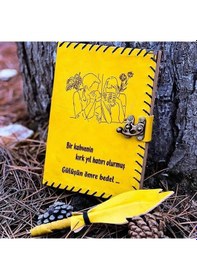 Resim Gülüşün Ömre Bedel Deri Defter 