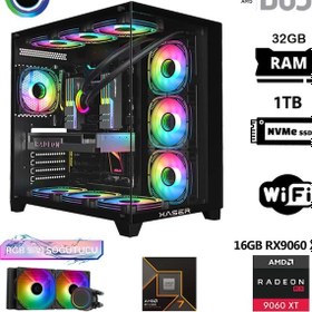 Resim Xaser Lexus X780 R7-7800X3D 32 GB 1 TB M.2 NVMe SSD 16 GB RX9060XT Free Dos Masaüstü Oyuncu Bilgisayarı 