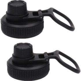 Resim Yuntech01 Siyah Geniş Açık Su Şişesi Kapağı Adaptörü 2 Adet - 12-64 Ons Kapasiteli Flaşlara Uyumlu, Pp Plastik + Silikon Conta 