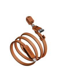 Resim Energea Sheath Travel 1.2m 60w 2in1 Type-c To Type-c Ve Usb-a Hızlı Şarj Kablo - Turuncu 