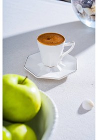 Resim Acar Lilla 12 Parça 6 Kişilik Kahve Fincan Takımı - 90 Ml Beyaz 