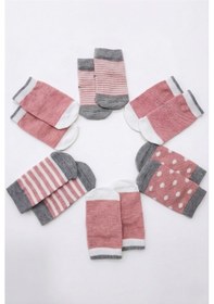 Resim Cocole Socks Kız Bebek Çorabı 6 Lı Set Pamuklu Mercan Karışık Desenli Yenidoğan Kutulu 